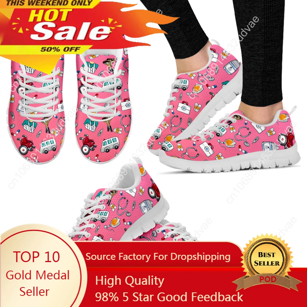 

Nurse Casual Shoes For Women Ambulance Medical Equipment Sneakers Comfortable Lace-up First Aid Medical Shoes Mujer