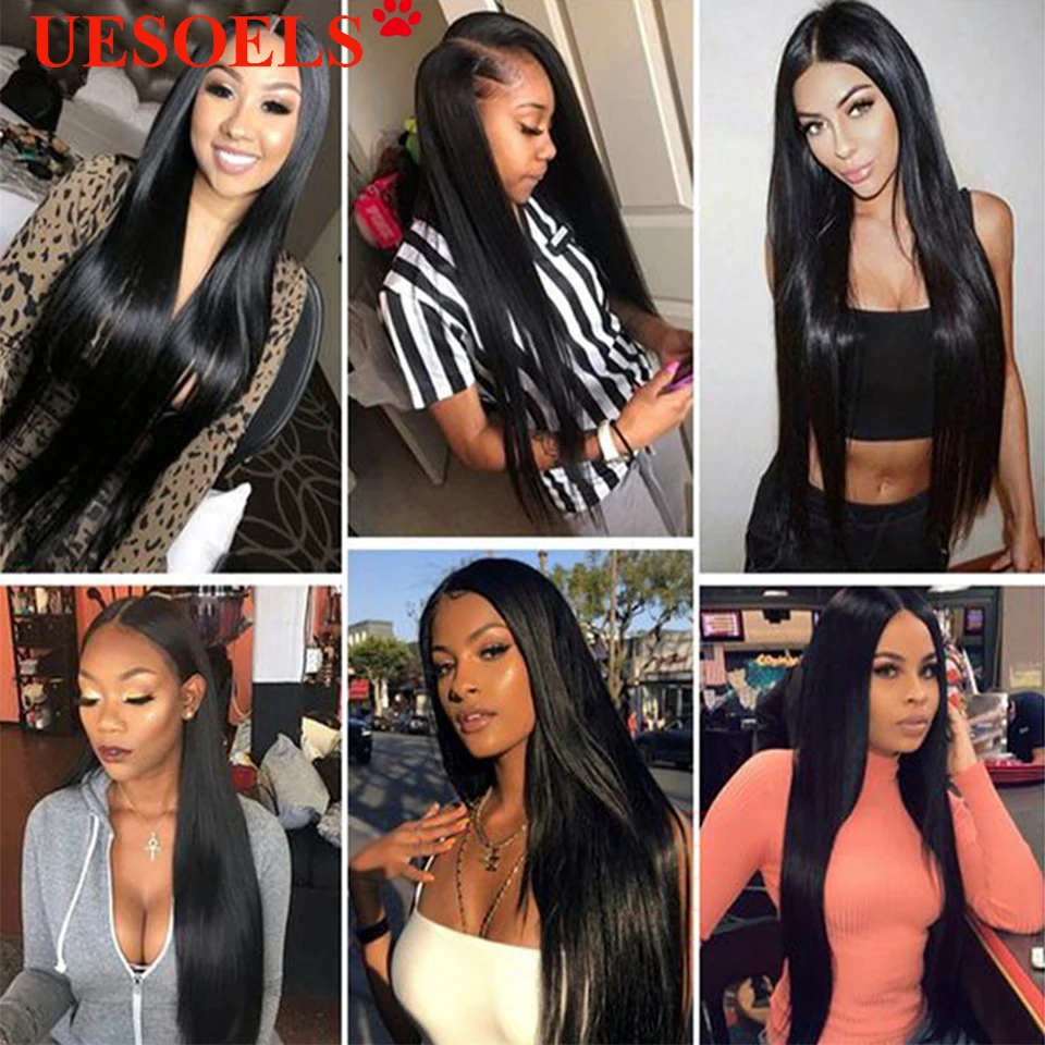 One Pcs Hairpiece With 5 Clips In Hair Extensions 100% Brazilian Remy Human Hair Natural Black Color 14-30 Inches For Women