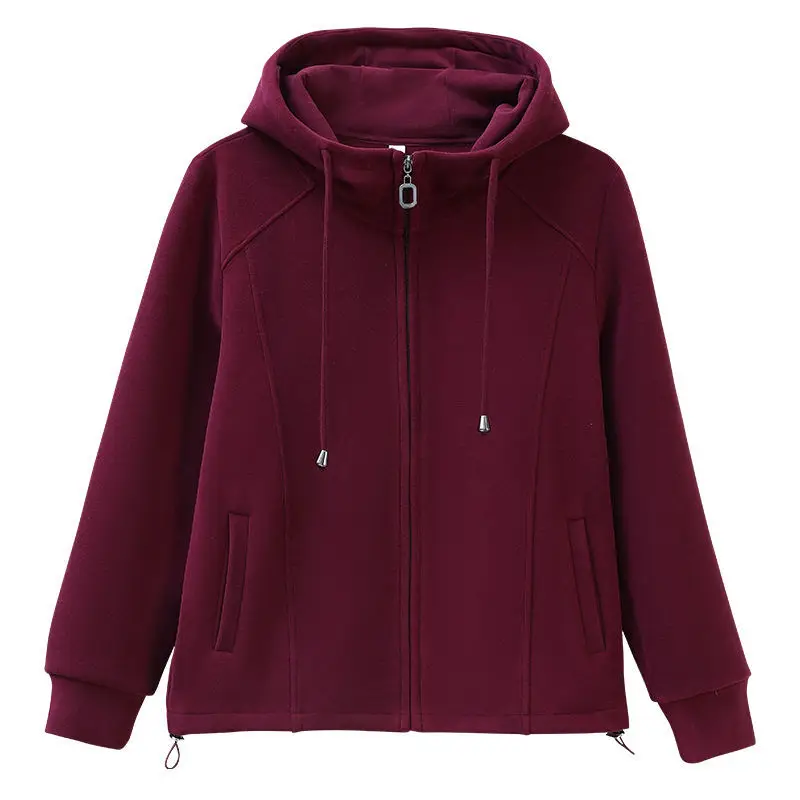 캐주얼 여성 양털 안감 두꺼운 스웨터 Jacket2023New 가을 겨울 패션 다목적 후드 가디건