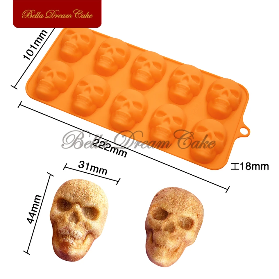 4 Moldes De Silicona 3D Para Cabeza De Calavera, Molde De