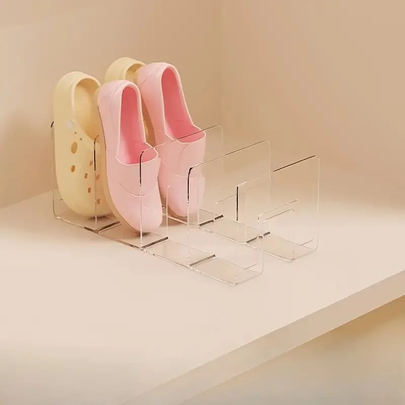 Transparent Acrylic Shoe Rack with 4 Compartments
