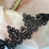 1Yard Golden White Black Flower Lace Fabric 6CM Wide 6