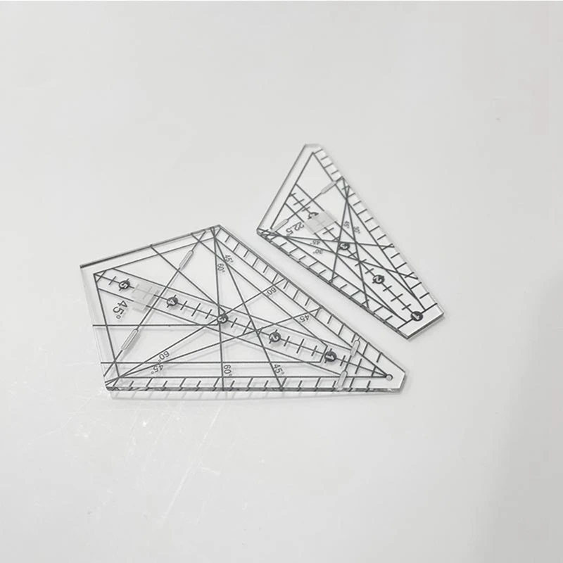 Acrylic Sewing Patchwork Ruler Squedge 22.5&deg;/45&deg; Sewing Template Ruler Patchwork Quilting DIY Stencil Tool-AA68