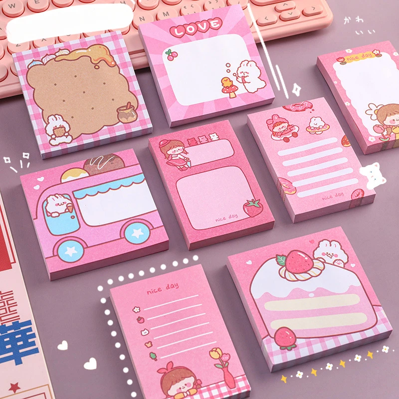 

2pcs/lot Cartoon Brilliant Rabbit Post-It Notes High-Looking Ins Girly Note Notes Notes for Students To Remember N Times