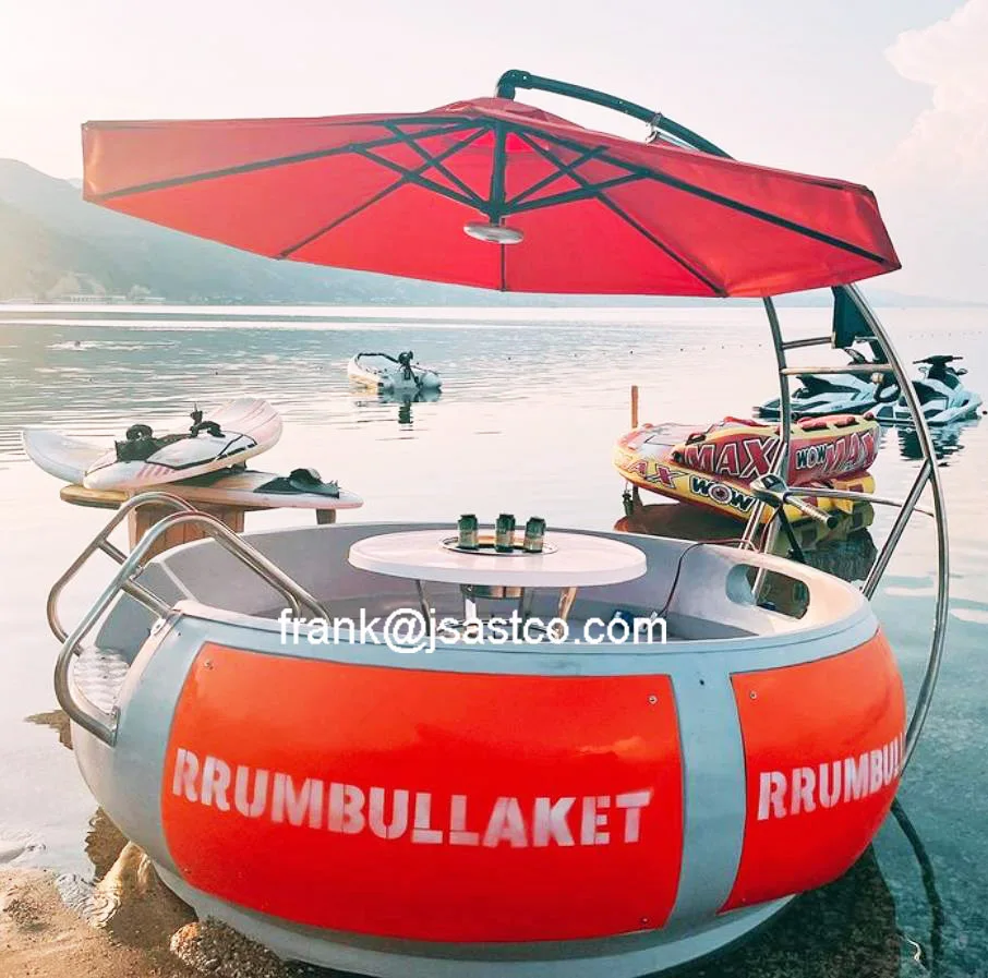 Water Hotel Family Gathering doughnut clear Inflatable 6 Seats 8 Seats 10 seats Electric BBQ Donuts Leisure Boat with gas grill