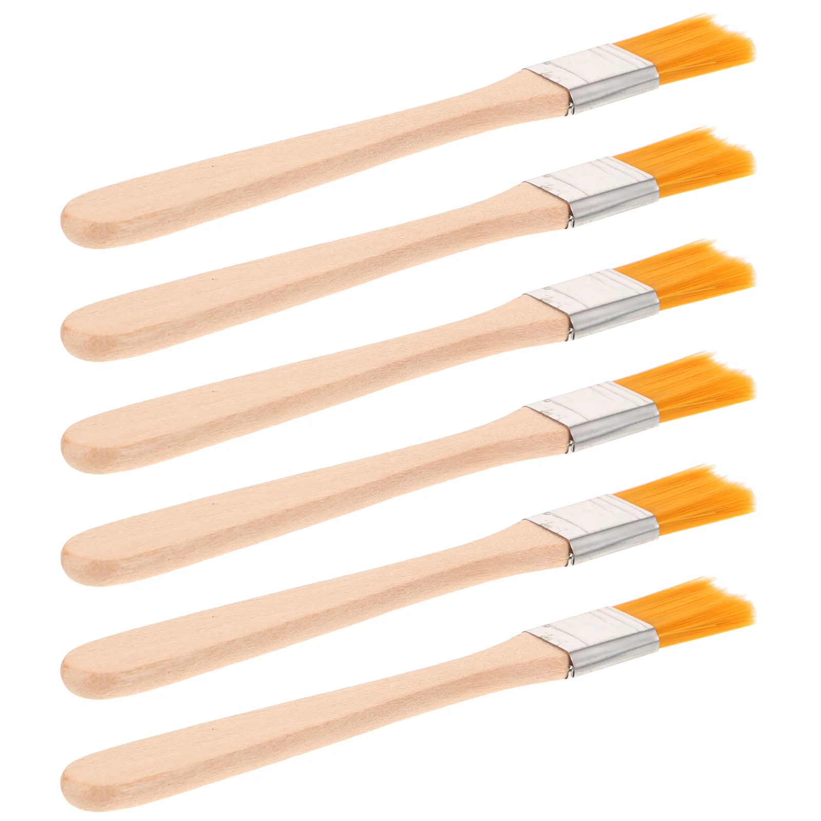 6 Pcs Paint Brushes for Kids Painting Small with Wood Handle Wooden Portable Reusable Half Inch Wall Child wooden train track accessories bridge series compatible with solid wood magnetic rail cars educational boy child toy gift x29