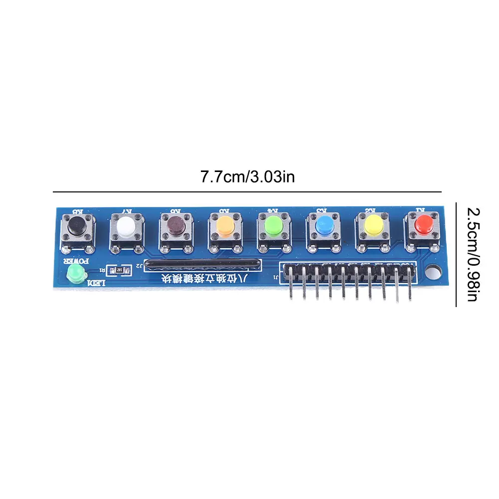8 독립 키 버튼 터치 버튼 모듈 3.3-5V LED 표시기 키보드 모듈 Arduino ARM 용 키패드 모듈 이미지 4