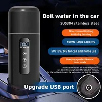 Bouilloire électrique Portable de 500ml, tasse chauffante pour voiture, écran tactile 12V/24V, réglage Intelligent de la température, bouilloire thermique de voyage 5