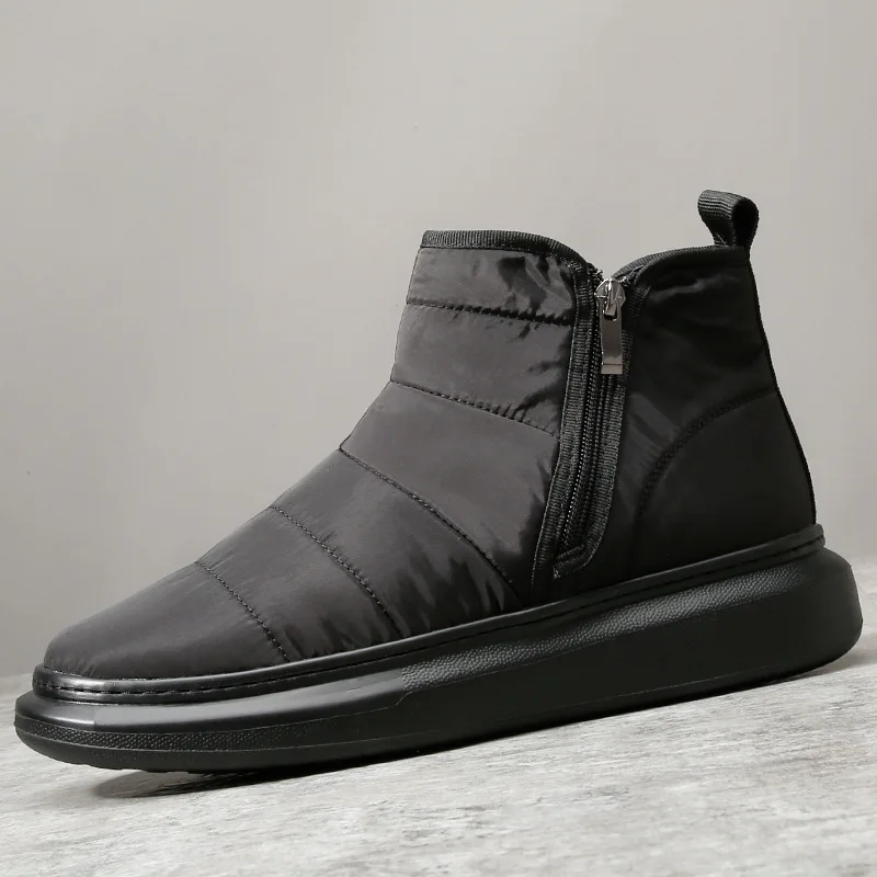 Winter Men's Snow Boots High Quality Casual Cotton Shoes for Men Fashion Trend Wear-Resistant Anti Slip Waterproof Short Boots