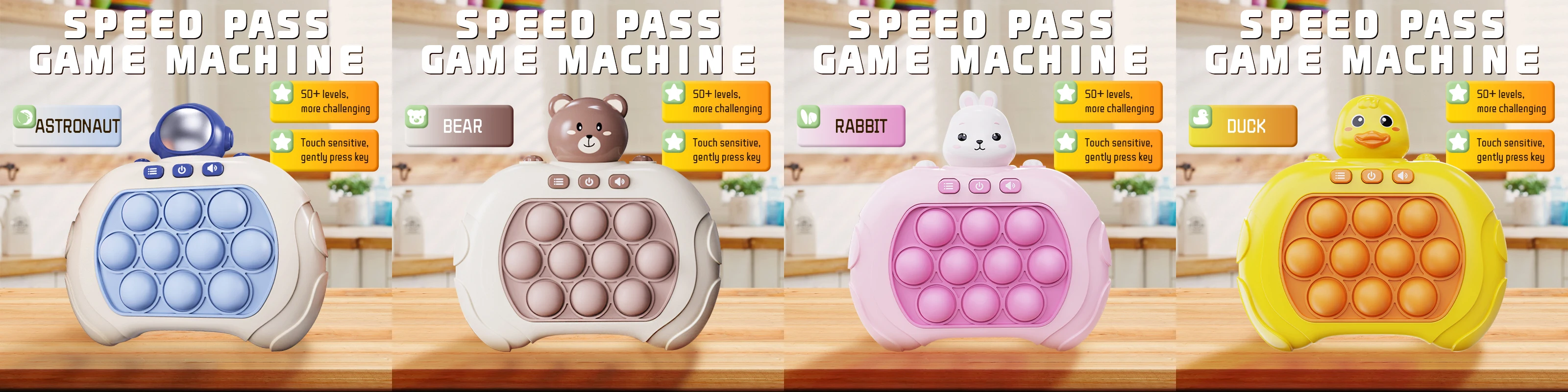 Electronic Quick Push Bubble Game Handle Toys Pop Up Light Fidget Fun Puzzle Anti-Stress Game Machine Toy Gifts For Kids Adults