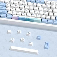 KBDiy Cherry Profile Keycaps for Mechanical Keyboard Game 143 Key PBT Ocean Whale Keycap for MX Switch Custom Dye Sub Blue White - Image 4