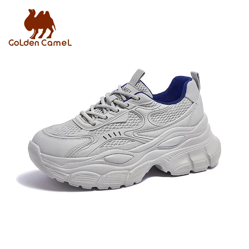 GOLDEN CAMEL Women's Sports Shoes Thick-soled Woman Sneakers Breathable Walking Dad Shoes for Women Ins High-end Fashion Casual