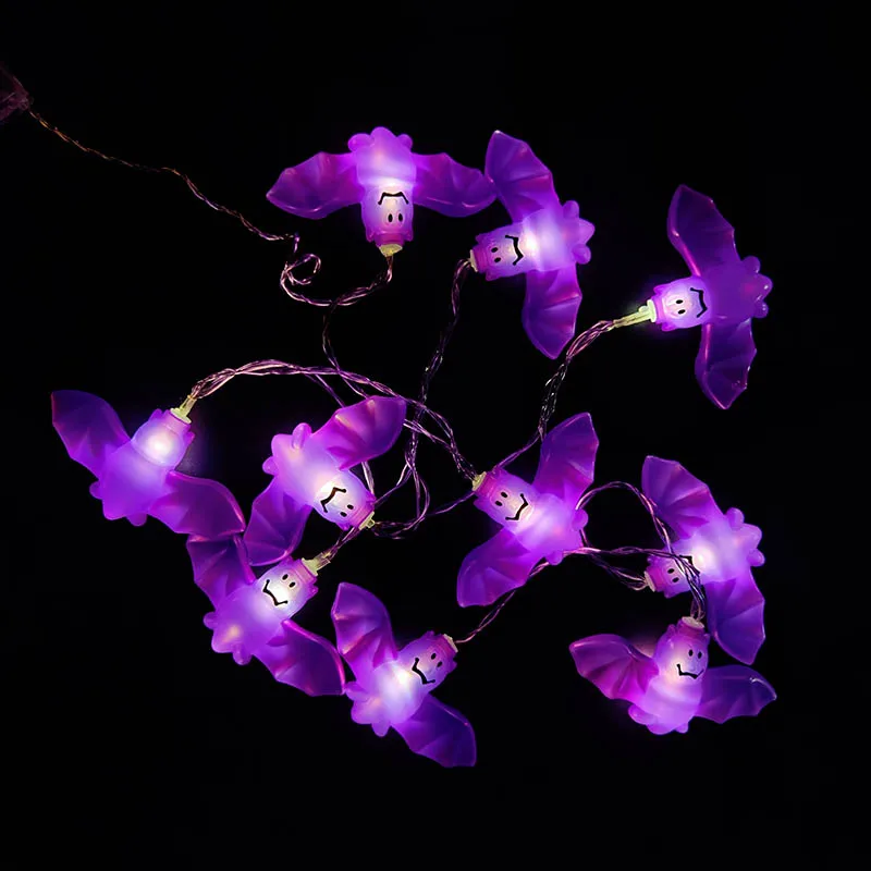 Description Picture 3 of item150CM 10LED Halloween LED String Lights Glow Ghost Skeletons Pumpkin For Home Decor Outdoor Halloween Party Decoration Supplies