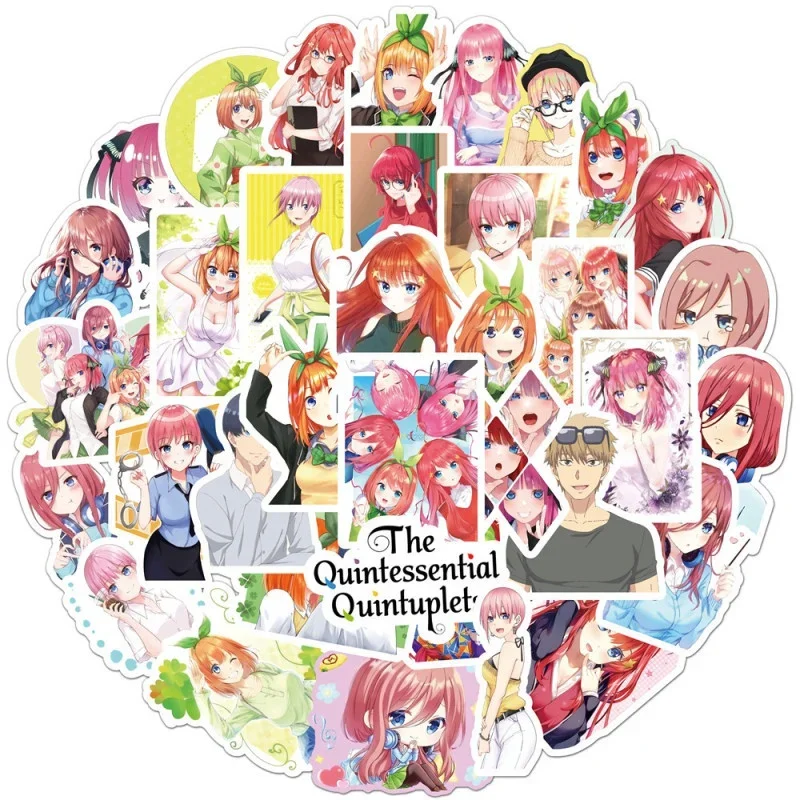 10/25/50 The Quintessential Quintuplets Anime Stickers Cartoon Decals Graffiti Waterproof Stickers
