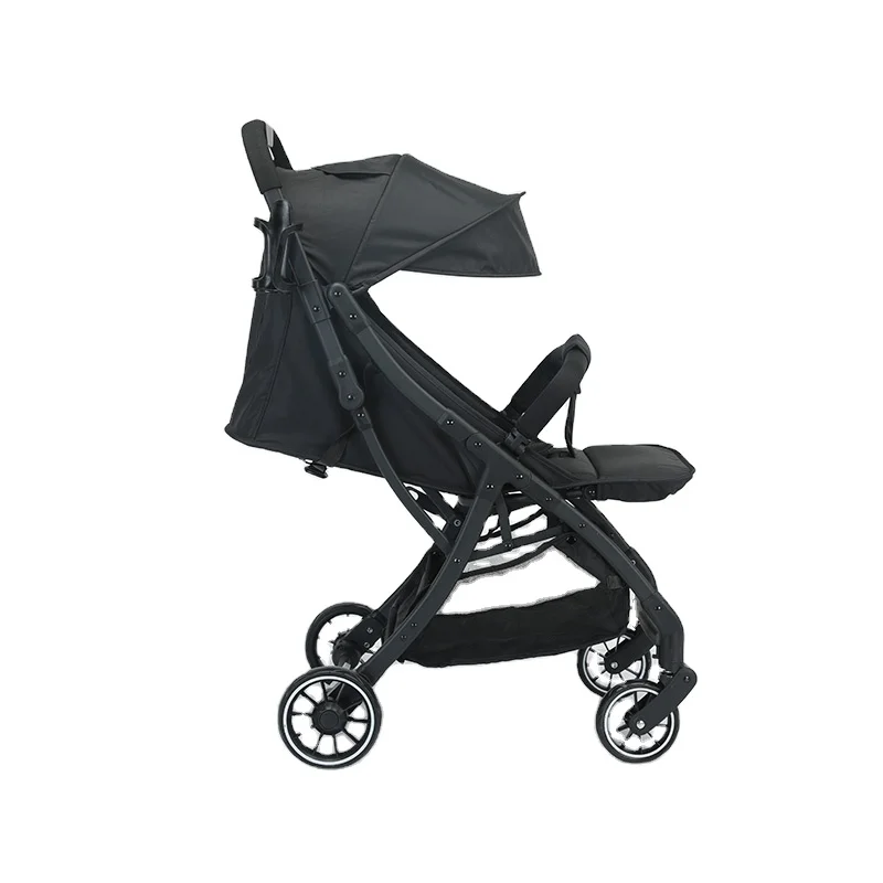 Portable Adjustable Backrest Cationic Fabric Removable Bumper Lightweight Foldable Baby Pram Stroller