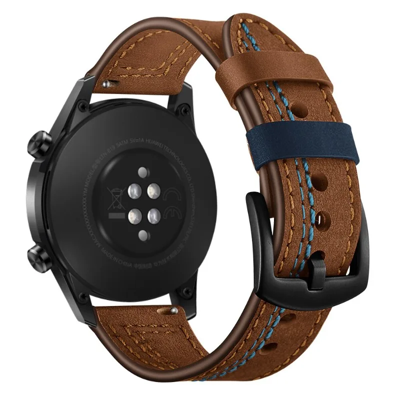 Vintage Leather Breathable Watch Strap with Glass Case & Screen Protective Cover