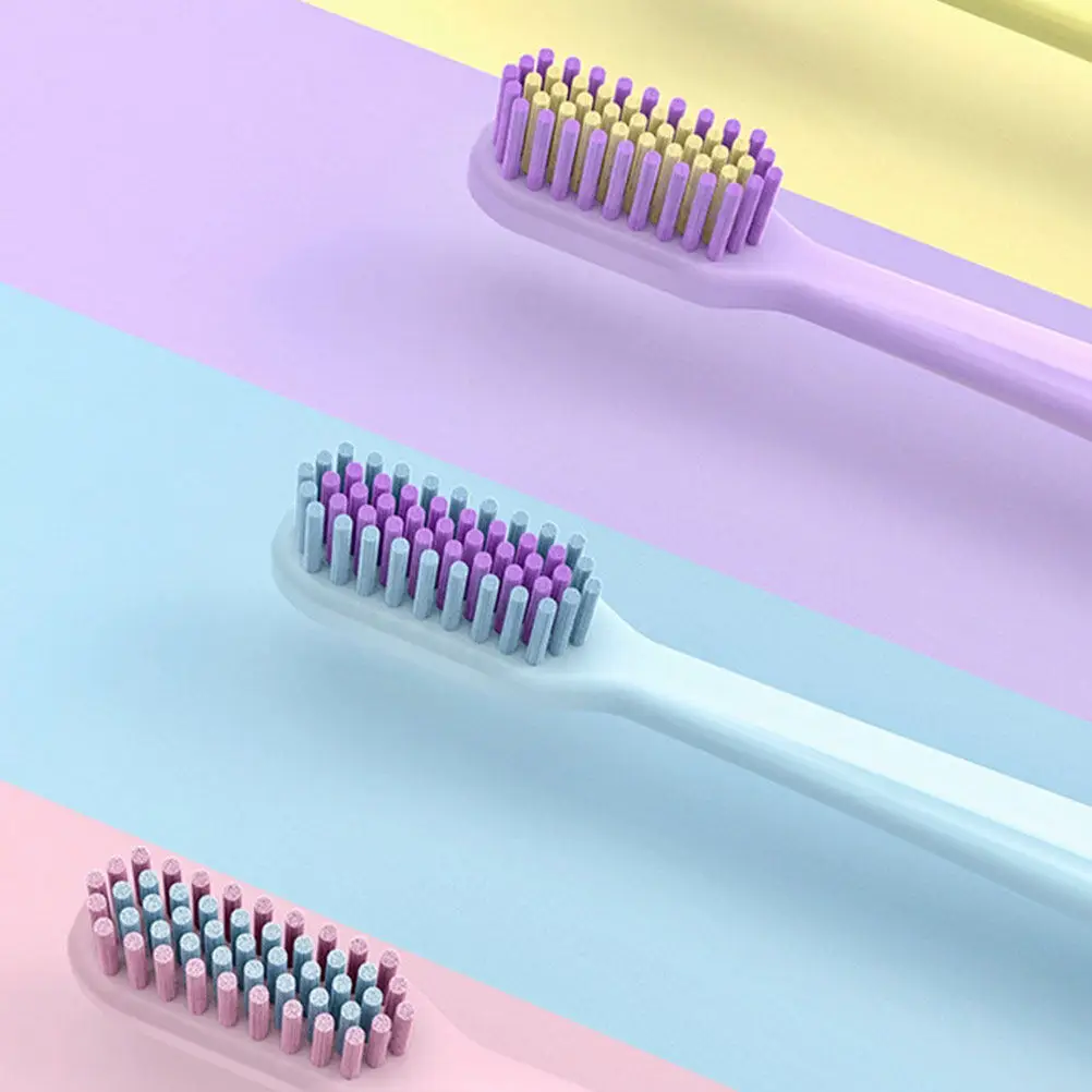 8Pcs 부드러운 강모 성인 칫솔 일본식 마카롱 색상 딥 클리닝 휴대용 구강 관리 도구 여행 칫솔 세트