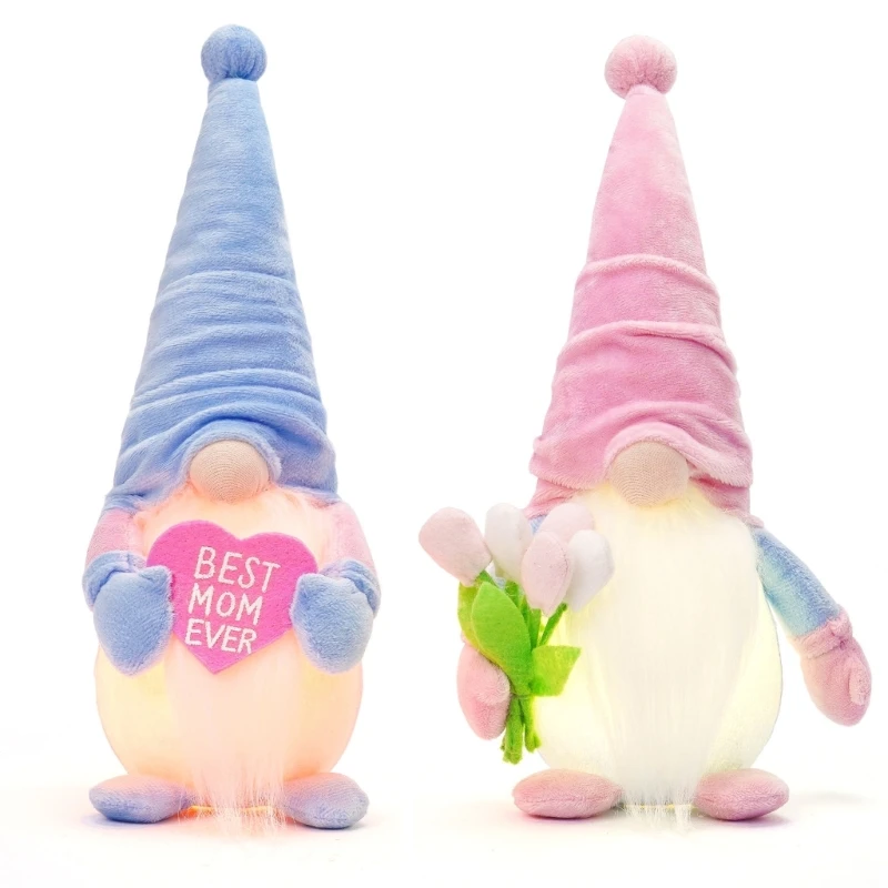 

69HC Handmade Mother Day Decorations Light Up Gnomes Glow Gnomes Plush Toy