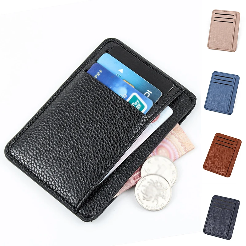 

Ultra-thin PU Leather Card Holder Coin Purse Slim Bank Id Credit Card Case Wallet Women Men Business Card Cover Organizer