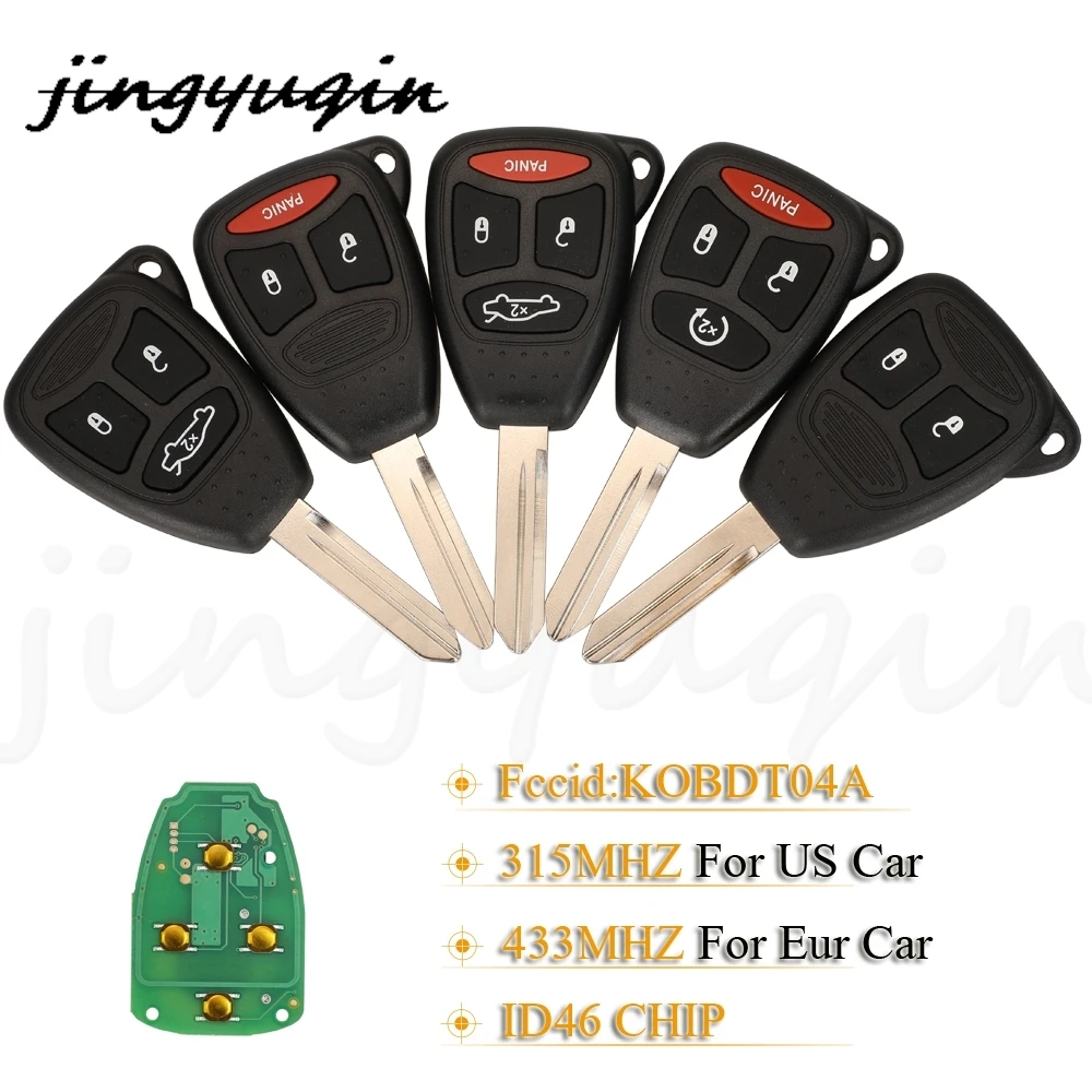 

Ключ дистанционного управления KOBDT04A 3/4/315 МГц, 433 кнопки ID46 для Dodge Chrysler Jeep Dakota Durango Charger 300 Aspen Grand Cherokee