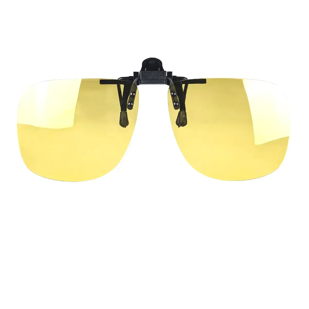 Enhanced Sleep-Optimized Polarized Clip-On Sunglasses - Large Square Shape with Orange and Yellow Lenses