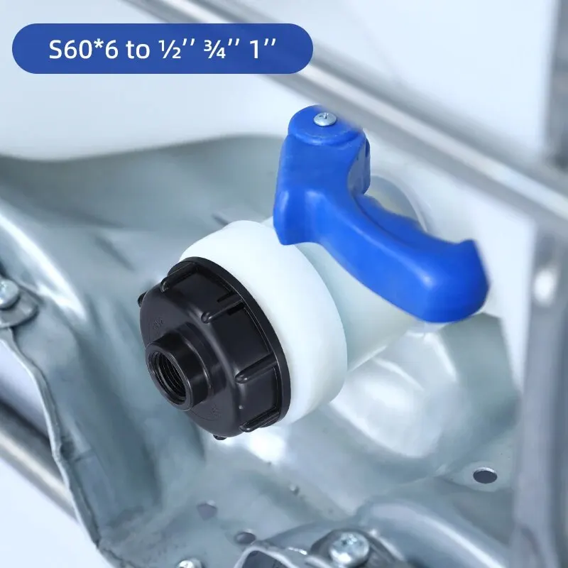 1pcs S60x6 IBC Tote Tank Fitting Tank Fitting Connector 1/2inch 3/4inch 1inch Thread IBC Tank Adapter Tap Connector Replacement