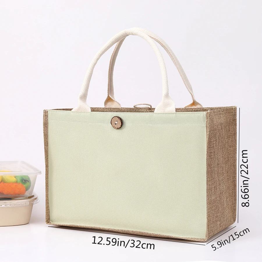 Linen plain color ladies handbag  buckle style fashionable multi-functional gift bag  daily outing shopping storage bag 11