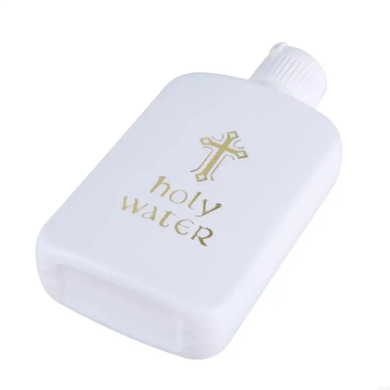 85AD Easter Holy Water Bottle Gold for Cross Container with Screw Lid Mini Lotion Bottles for Christian Easter Party Favor