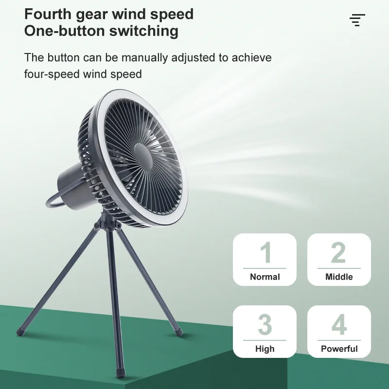 

10000mAh Camping Fan Rechargeable Desktop Portable Circulator Wireless Ceiling Electric Fan with Power Bank LED Lighting 2#