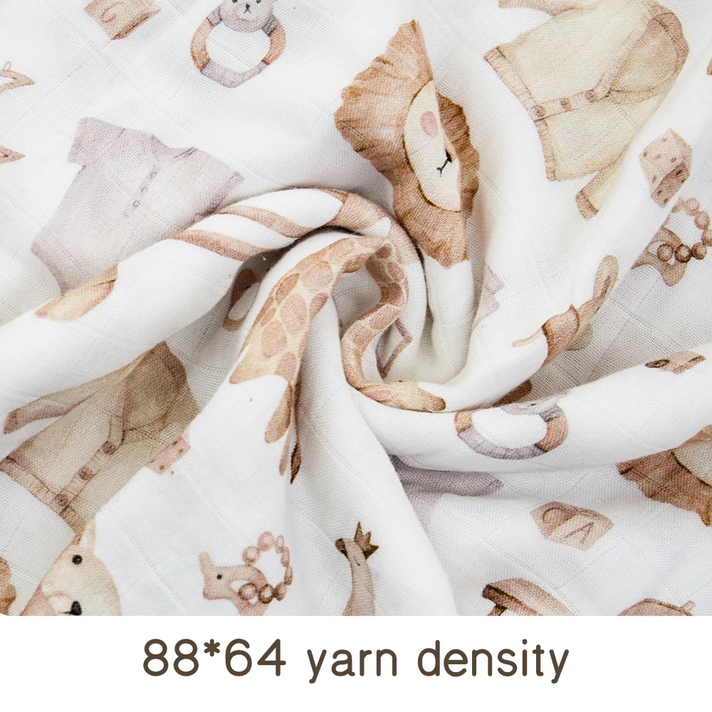 Elinfant Digital Print Muslin Swaddle Blanket Bamboo Cotton Soft Baaby Bath Towel Nursing Cover 3