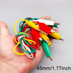 Set of 10 Alligator Clips with Wires - 50cm, 28/35/45mm Clamps (45mm)