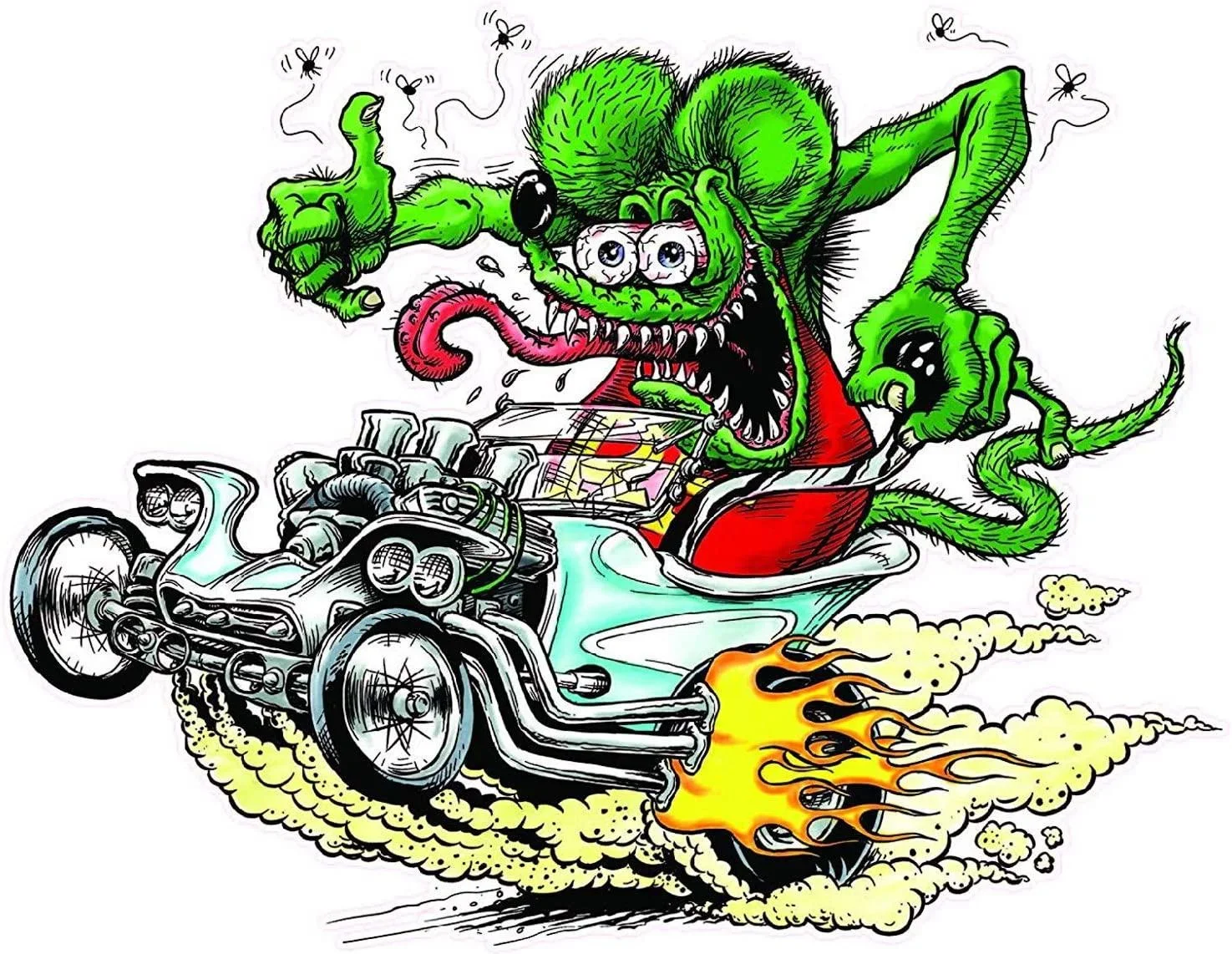 Per Rat Fink T-Bucket - Sticker Graphic - Auto Wall Laptop Cell Truck Sticker - Easy Stick Sticker Graphic