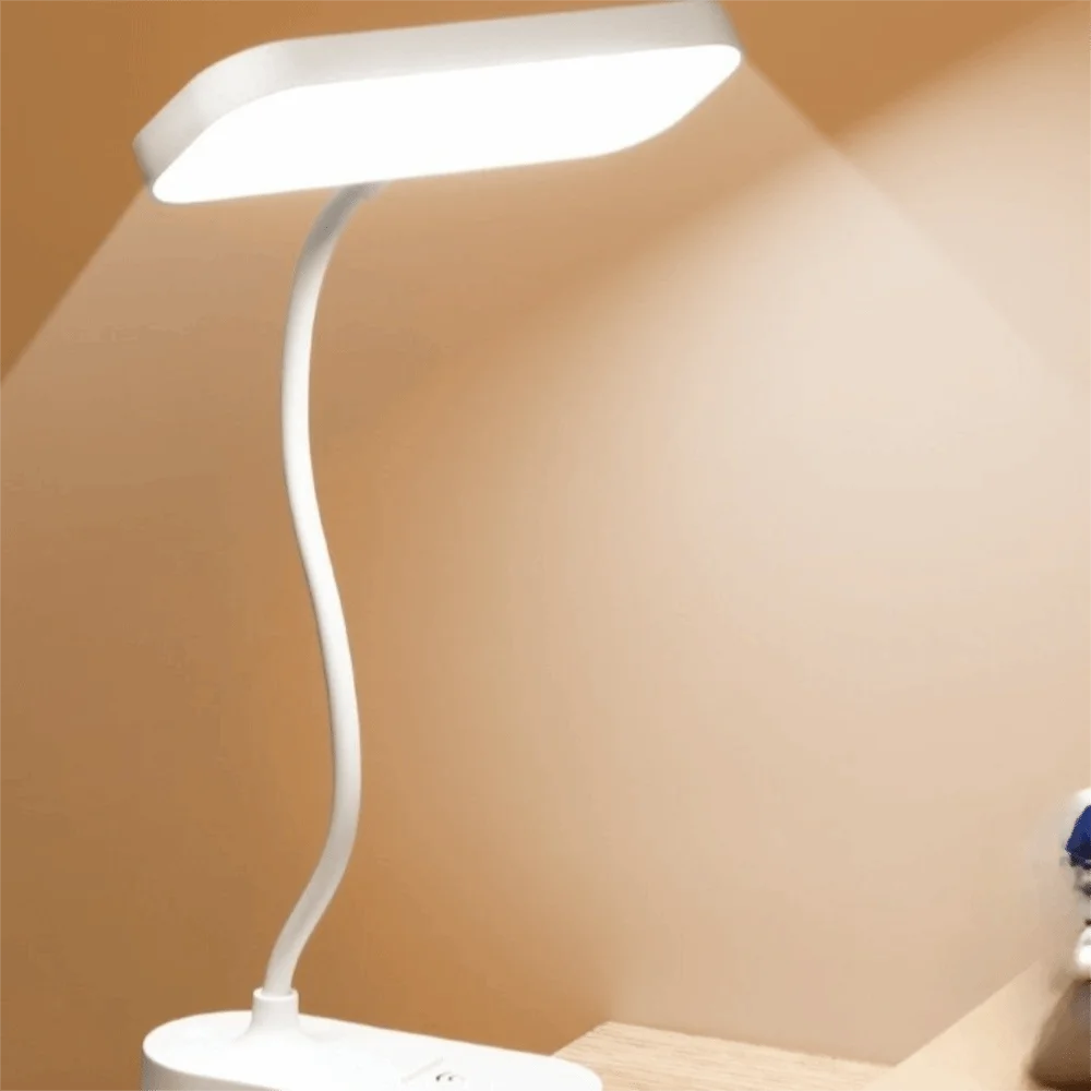 3 Colors LED Clamp Desk Lamp Touch Dimming Eye Protection Bedroom Table Lamp 360° Rotate Energy-Efficient Reading Lamp with Clip