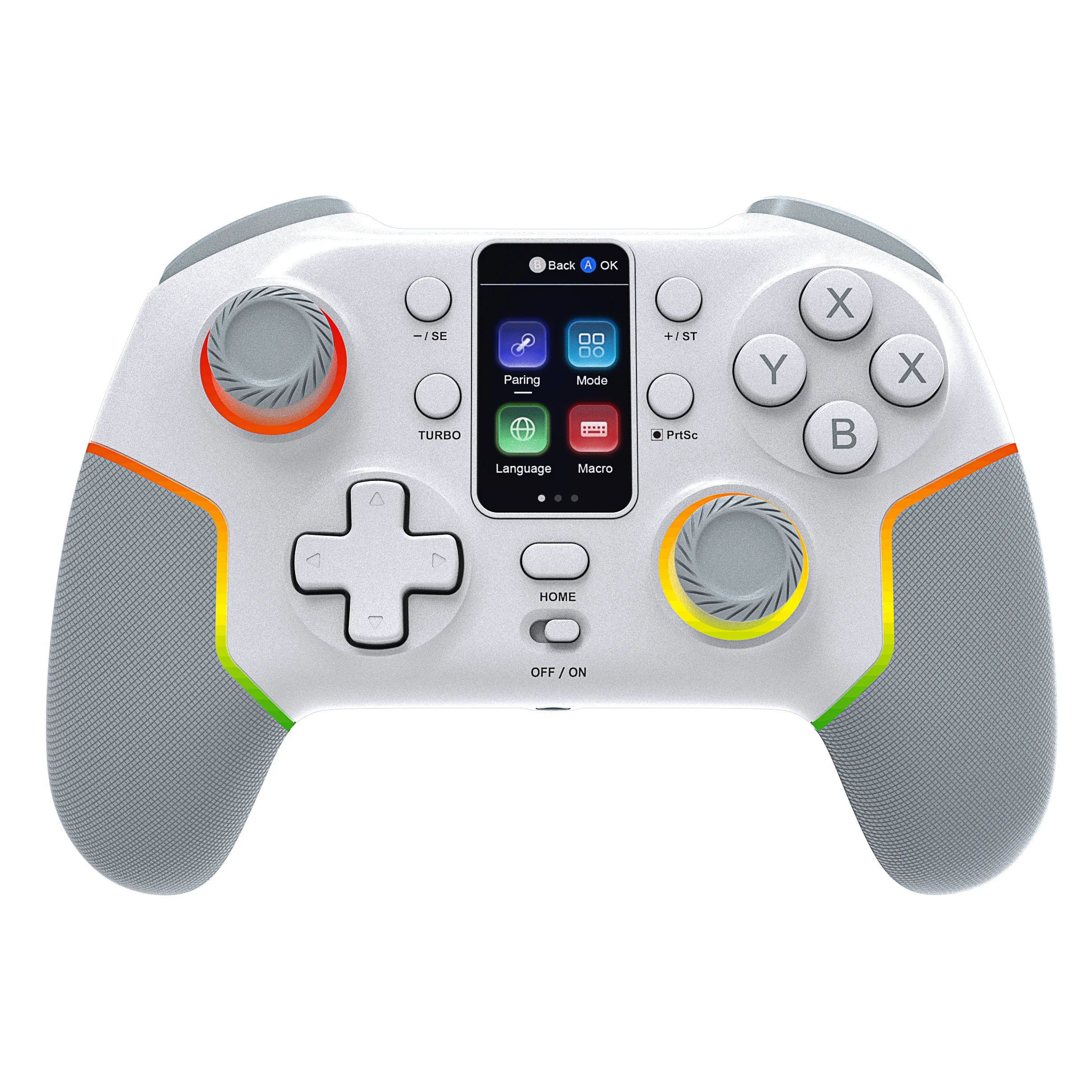 Akıllı Ekranlı, Salon Joystick'leri ve Turbo/Titreşim, 1000mAh Gamepad ile PC/Switch/iOS/Android için Kablosuz Denetleyici 7052P