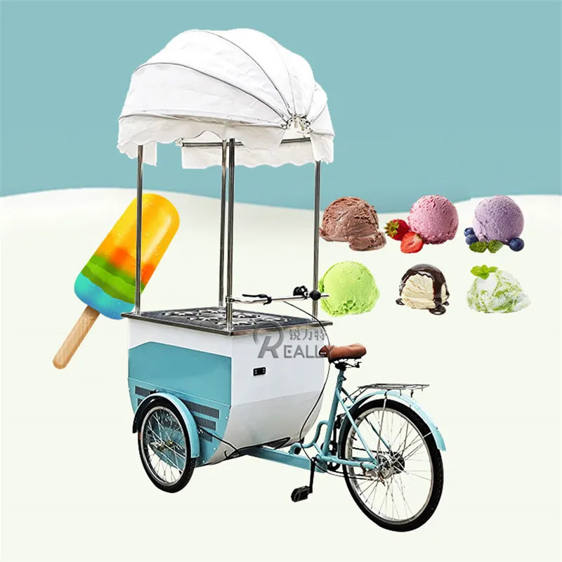 Ghiacciolo Gelato Display Distributore Automatico Congelatore Bici Gelato Triciclo Duro Morbido Carrello Gelato Veicolo Bevanda Fresca Vendite Trike