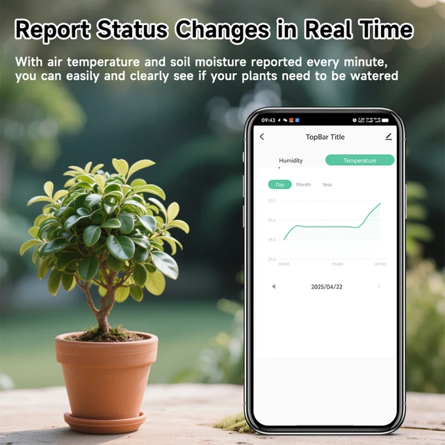 Tuya Zigbee Soil Tester Sensor Real Time Test Humidity Temperature Moisture Sensor Remote Monitoring for Flower Potting Planting 6