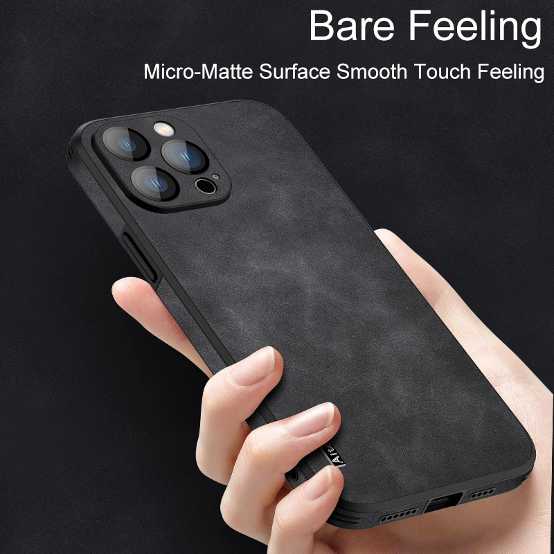 Shockproof Vintage Leather Phone Case with Soft Silicon Matte Cover