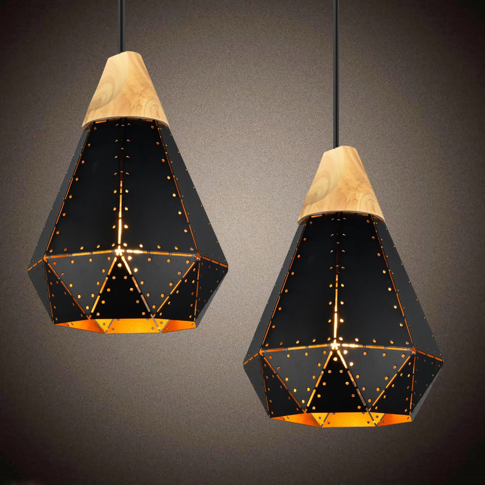 

Modern LED Pendant Lights Dining Room Vintage Pendant Lamp Black Retro Edison Light Russia Hanging Light luminaries lampshade