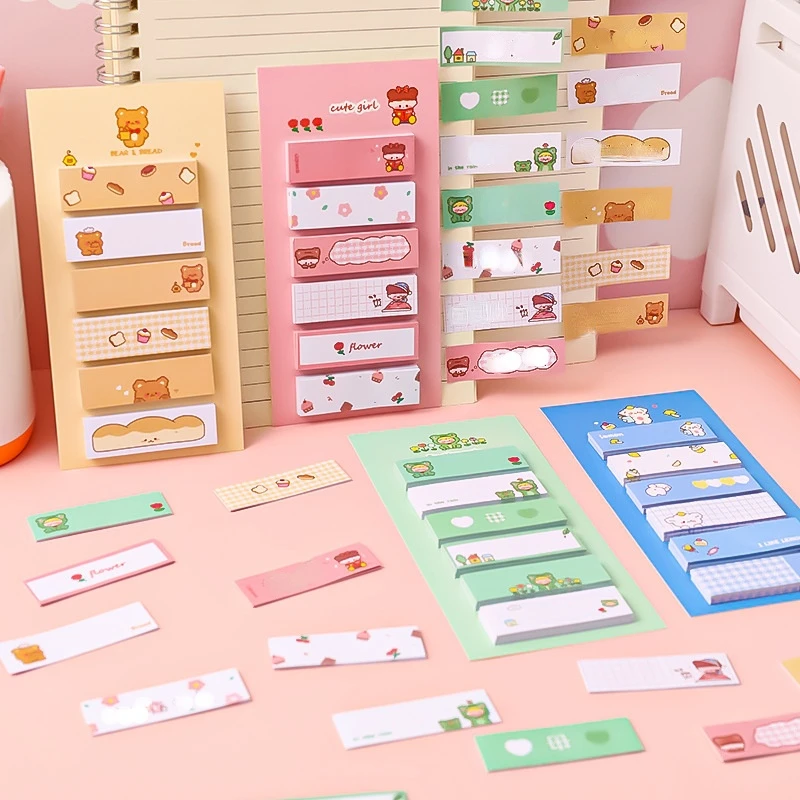 

4 Pieces Lytwtw's Cute Kawaii Animals Girls Sticky Note Notepad Memo Pad Office School Supplies Stationery Planner Adhesive