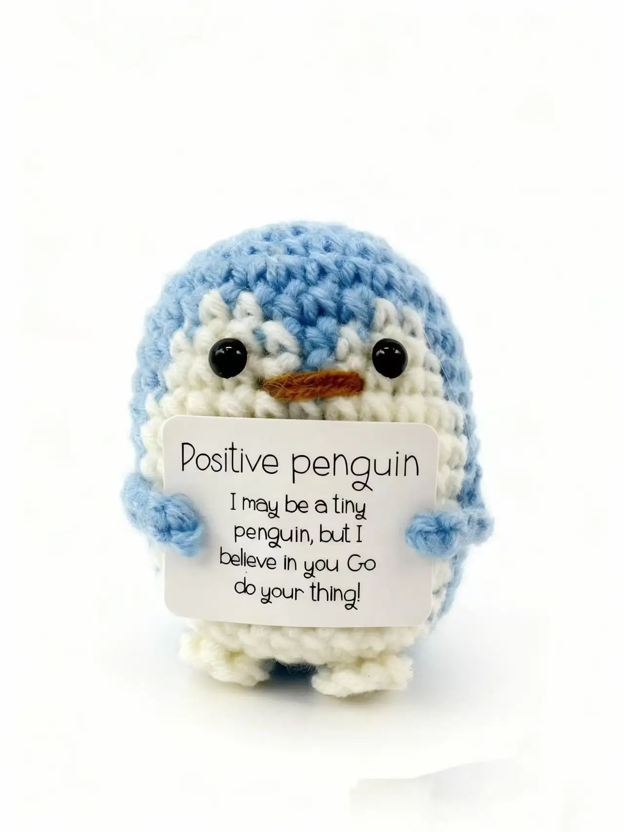 Positive Crochet Baseball Bat Doll with Card