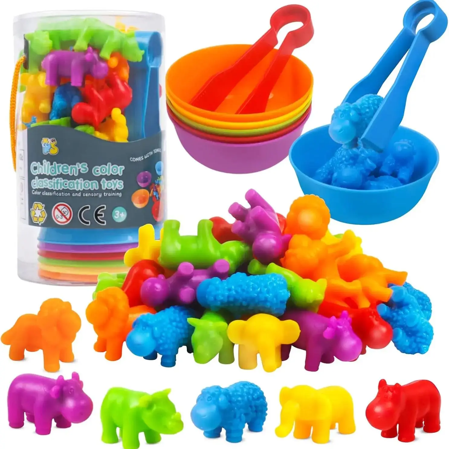 Montessori Animal Sorting Toy Animal Counting Color Sorting Dinosaur Identification Skill Upgrading Children Gift Toy montessori toys