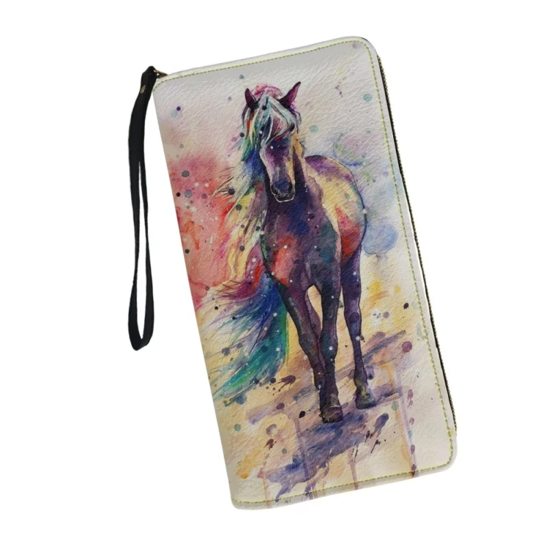 

Belidome Women Clutch Zip Around Horse Wallet with Coin Pocket Credit Card Holder Purse Long Pu Leather Cash Bags with Wristlet