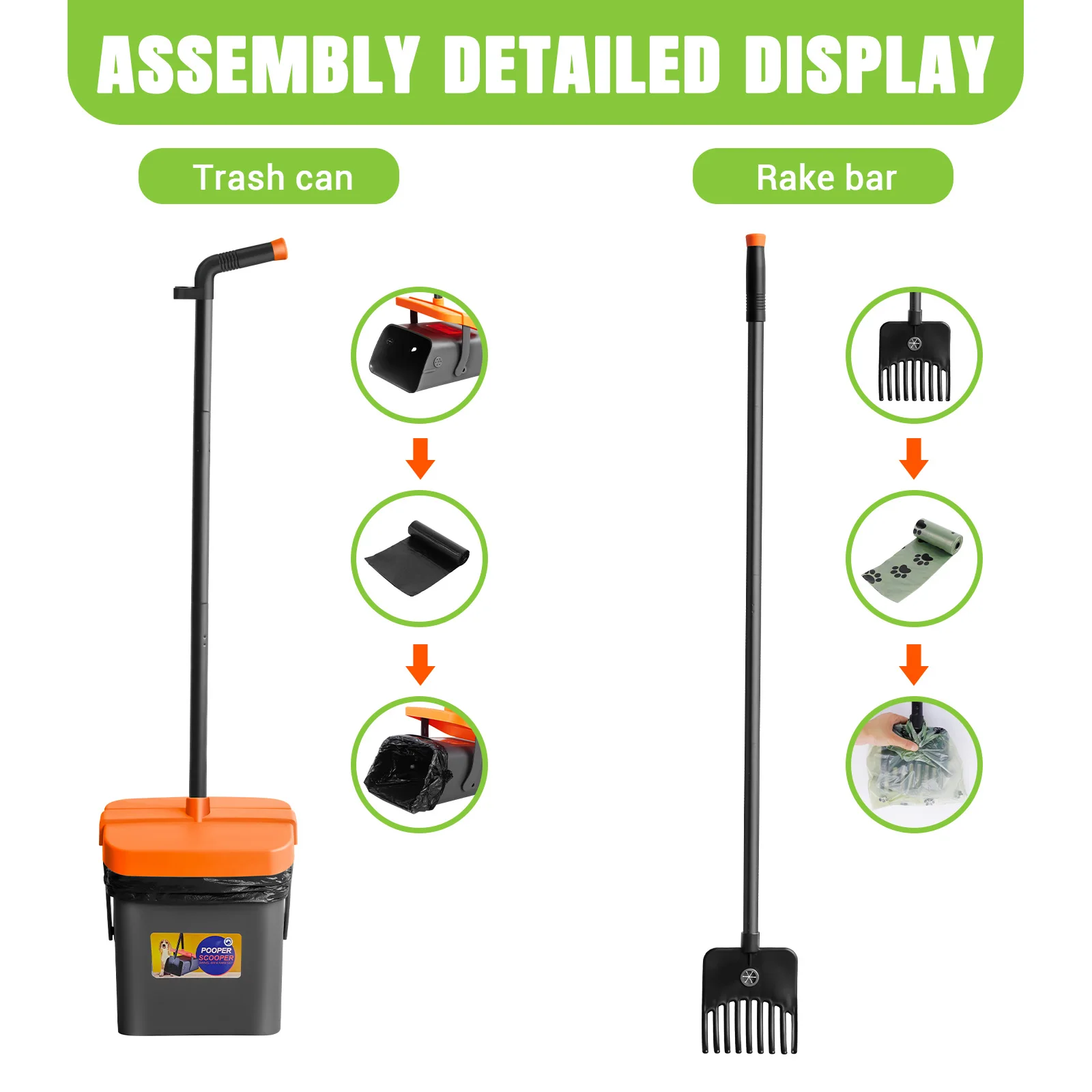 Adjustable Long Handled Pooper Scooper For Dogs And Cats With Bags_voghion.com