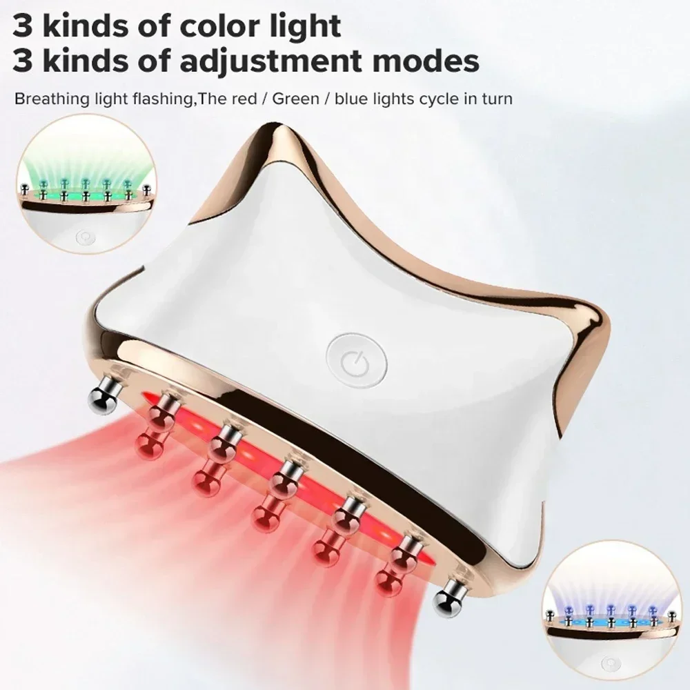 Electric Guasha Instrument Meridian Instrument Facial Guasha Massager EMS Micro Current Plate Home Beauty