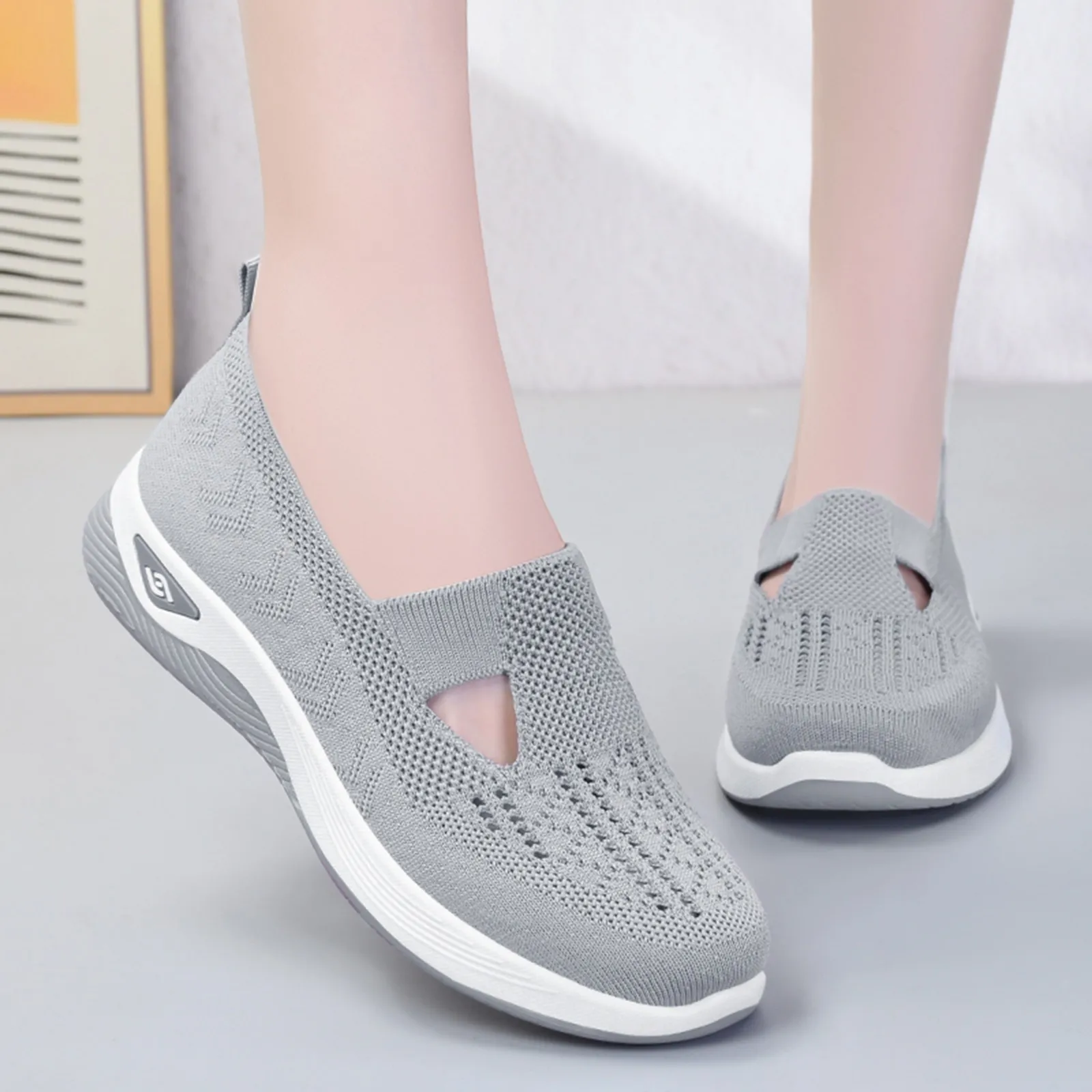 Women Summer Casual Hollow Out Flat Cotton Shoes