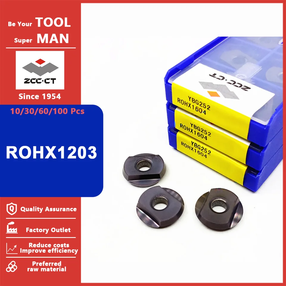 ZCC CT Original ROHX1203 YBG202 YBG252 Milling Inserts ROHX 1203