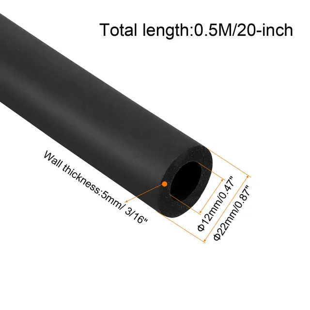 0.5m Black Fitness Equipment Handle Bars Thermal Insulation Pipe Sponge Foam Rubber Tube Handle Grip Support Protective Sleeve 2