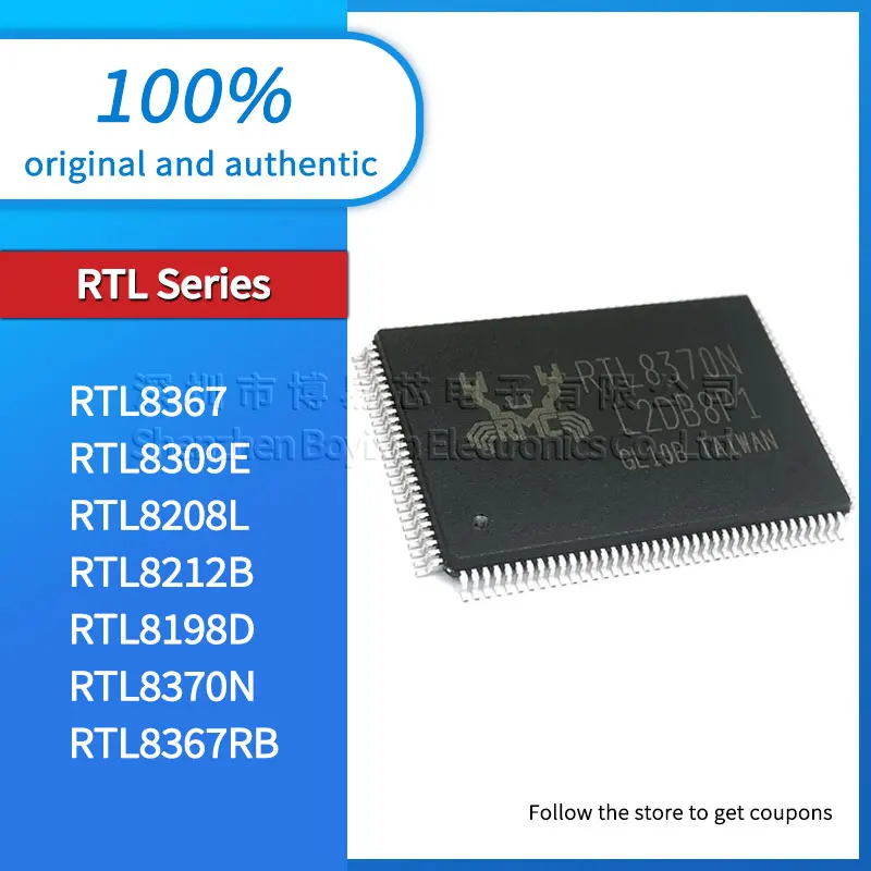 

Brand new original RTL8208L-CG RTL8212B 8309E-VC RTL8367RB RTL8370N-VB RTL8198D-VE5 6 LQFP-128 Ethernet IC chip