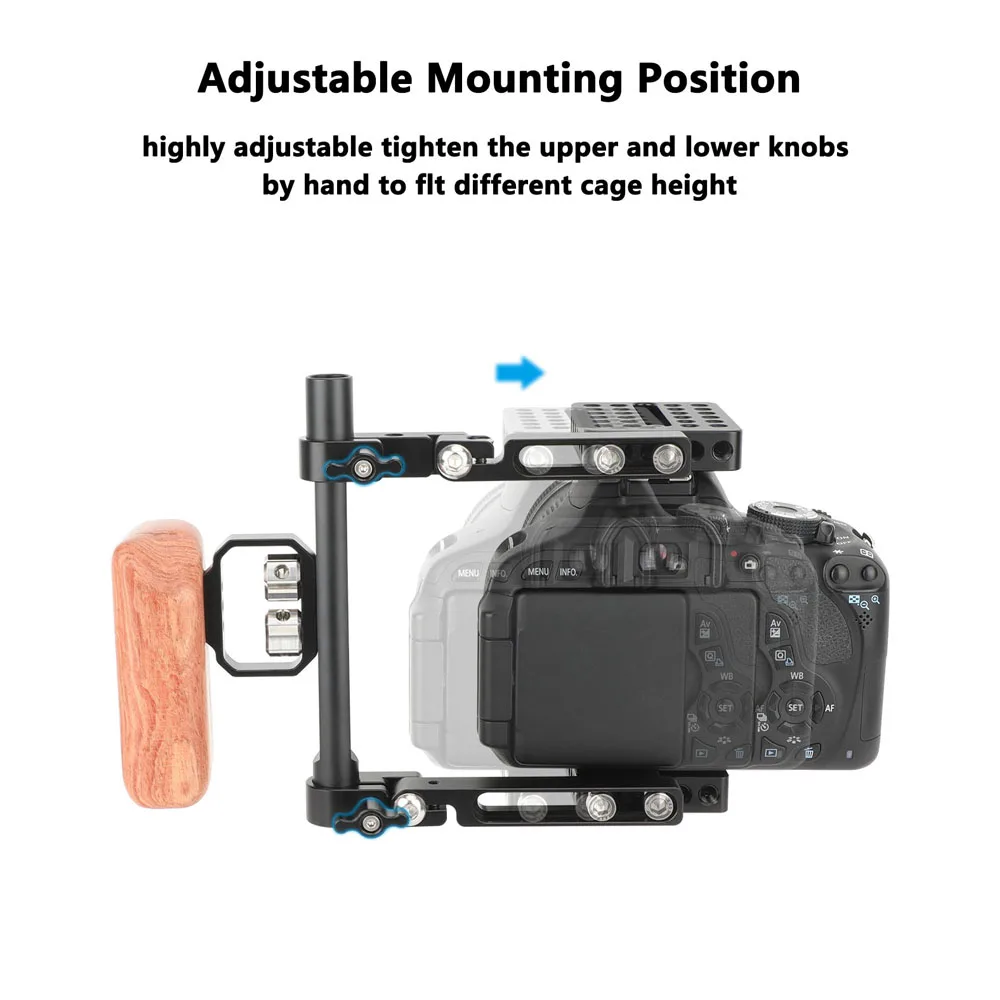 Foldable Half Camera Cage with Top and Left-Side Handles Fits 4.8inch Height Cam