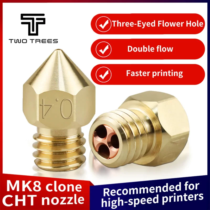 

1 шт., латунная насадка для принтера, 0,4, 0,6, 0,8 мм